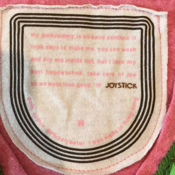 JOYSTICK By Johnny Was Pink Embroidered Long Sleeve Shirt Size M
