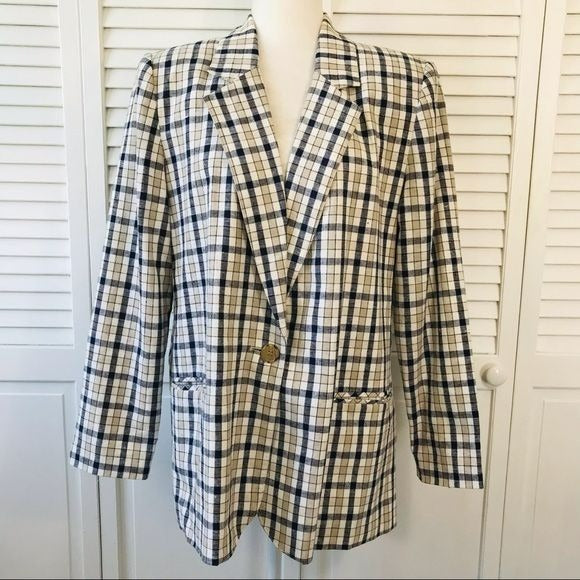 REQUIREMENTS Plaid Blazer Size 14