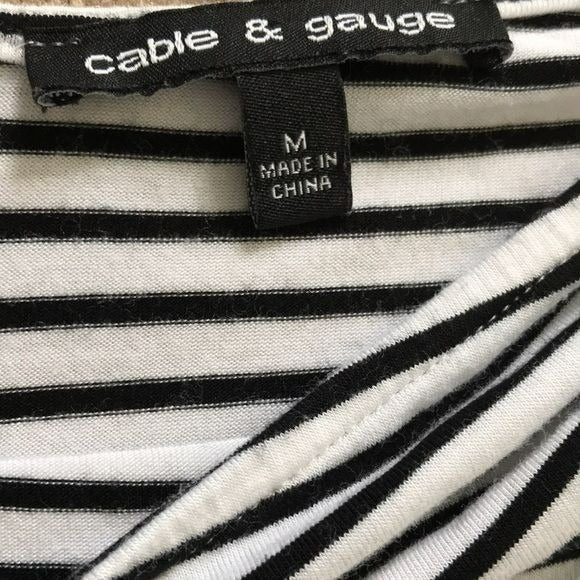 CABLE & GAUGE Black White Stripe Sleeveless Top Size M