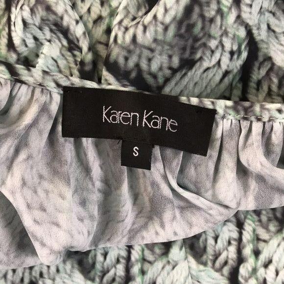 KAREN KANE Popover Braid Print Blouse Size S