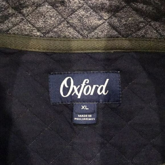 OXFORD Blue Cotton Blend Quilted 3/4 Zip Sweater Size XL