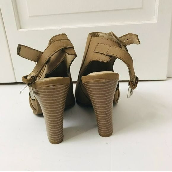 DANA BUCHMAN Tan Claudette Pointed Toe Ankle Booties Size 6.5M