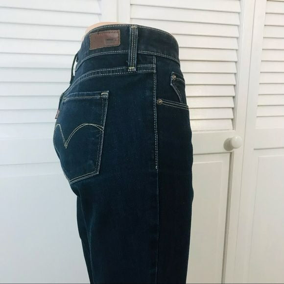 LEVI’S Dark Blue Demi Curve Modern Rise Straight Jeans Size 30