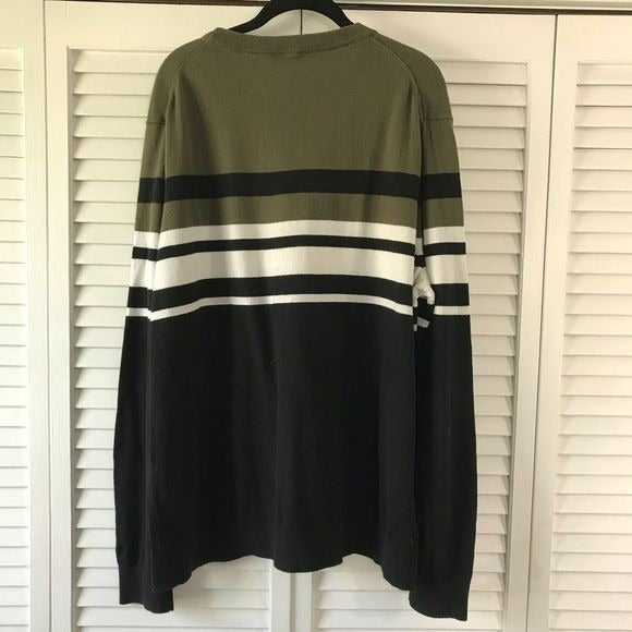 EXPRESS Black Green Cotton Long Sleeve Sweater Size XXL