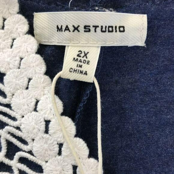 *NEW* MAX STUDIO Split Neck Sleeveless Shift Dress Size 2X