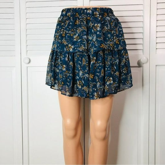 DREW Navy Floral Mini Skirt Size S