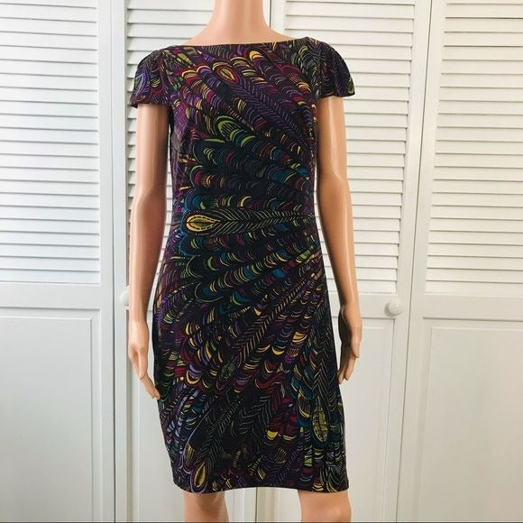 EVAN PICONE Purple Sheath Cap Sleeve Dress Size 10