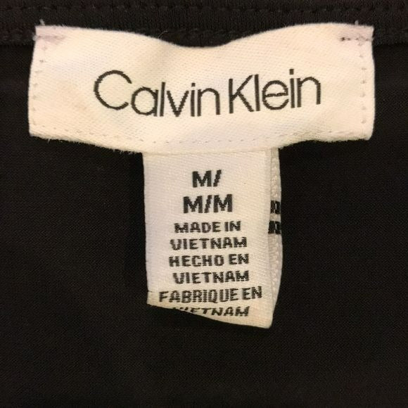 CALVIN KLEIN Black Short Sleeve Blouse Size M