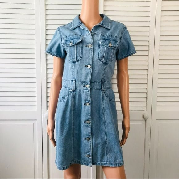 BOYISH Light BlueThe Sydney Cotton Denim Mini Dress Size S