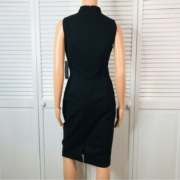 DAVID MEISTER Rhinestone Choker Black Sheath Dress Size 4