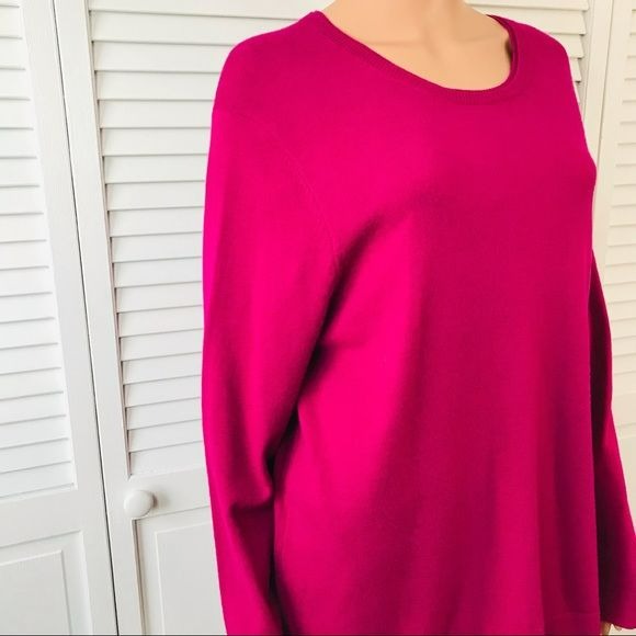 IM NYC Isaac Mizrahi Pink Scoop Neck Sweater Size XL
