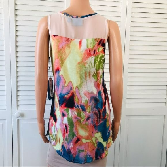 SIMPLY VERA VERA WANG Multicolored V-Neck Sleeveless Shirt Size S (new with tags)