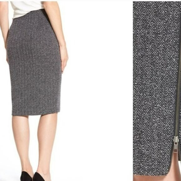 HALOGEN Gray Zipper Pencil Skirt Size 8