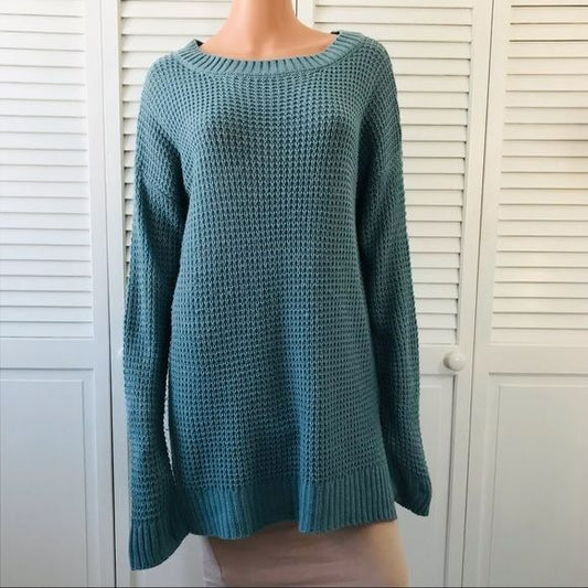 ZENANA PREMIUM Turquoise Knit Sweater Size S