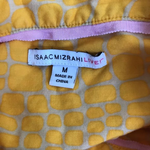 ISAAC MIZRAHI LIVE! Yellow Signature Animal Print Tunic Size M