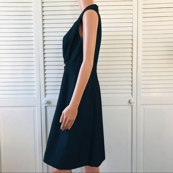 CALVIN KLEIN Blue Collared V-Neck Sleeveless Dress Size 6