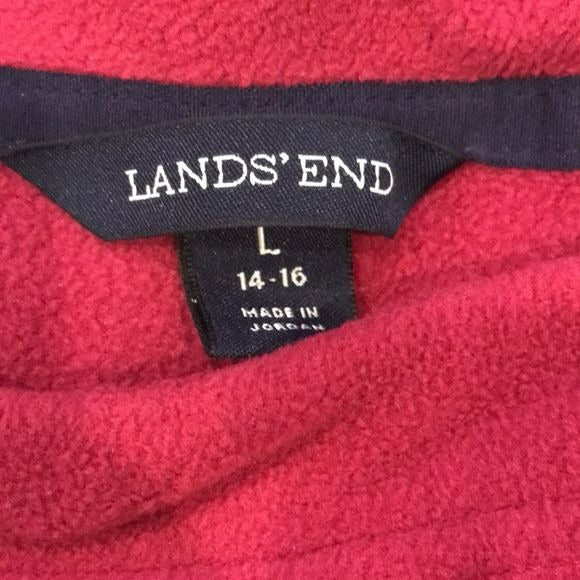 LANDS’ END Pink Fleece Sweater Size L