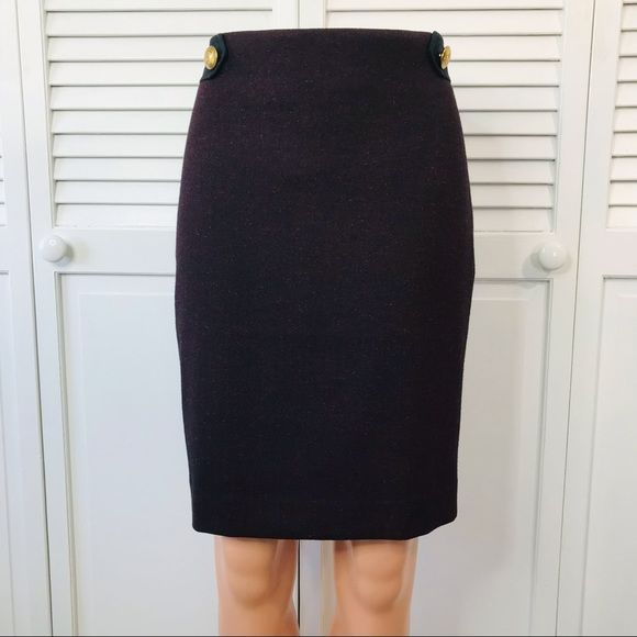 THE LIMITED Burgundy Black Pencil Skirt Size 0