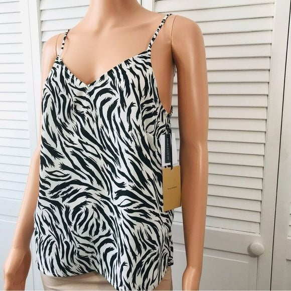 *NEW* HALOGEN Zebra Print Spaghetti Strap Shirt Size XS