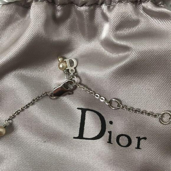 DIOR Silver Logo Letters Necklace