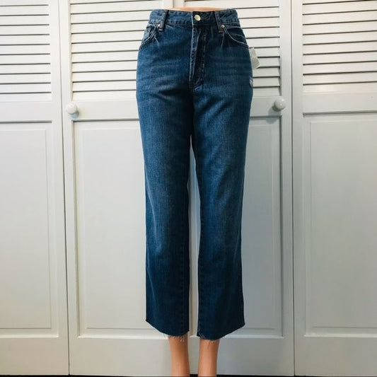 *NEW* WE THE FREE Blue Cotton High Rise Crop Jeans Size 28