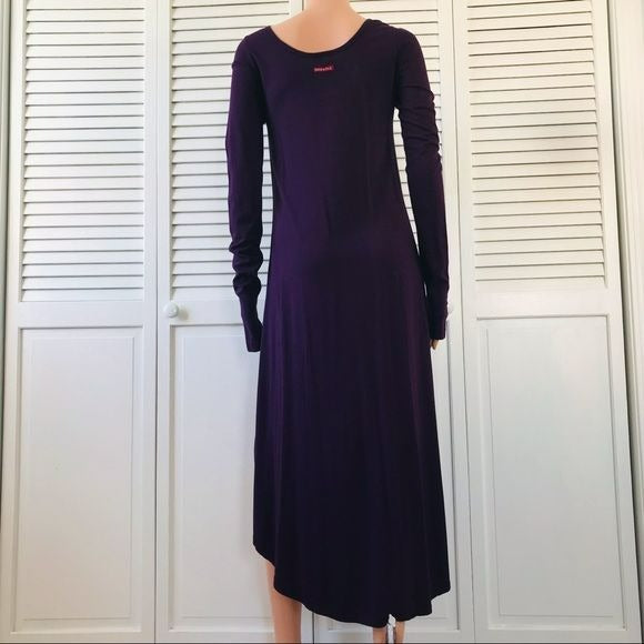 HARD TAIL Purple Long Sleeve High Low Dress Size S