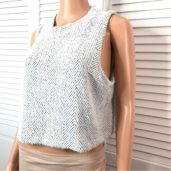 LOU & GREY White Gray Sleeveless Sweater Size XL