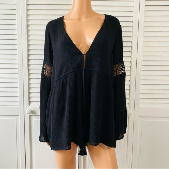 SHOW ME YOUR MUMU Black Sparrow Romper Size M