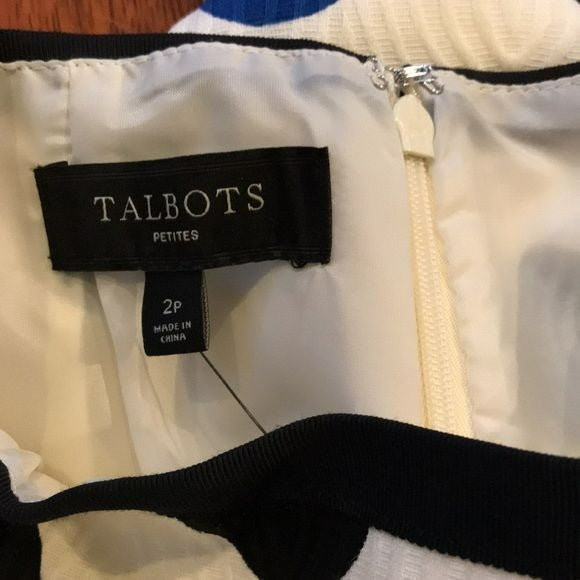 *NEW* TALBOTS White Polka Dot Pencil Skirt Size 2P