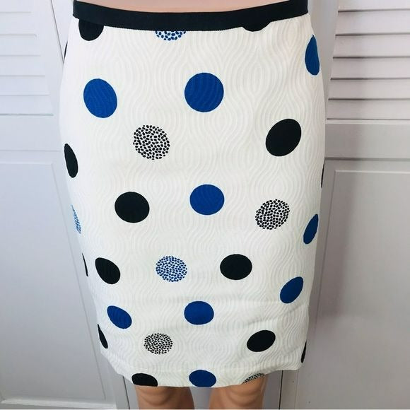 *NEW* TALBOTS White Polka Dot Pencil Skirt Size 2P