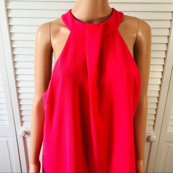 *NEW* TRINA TURK Pink High Neckline Shift Grove Dress Size 14