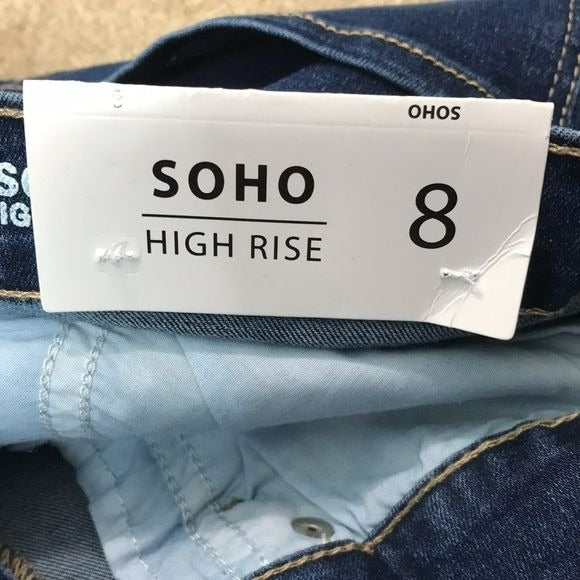 NICOLE MILLER Blue Soho High Rise Shorts Size 8