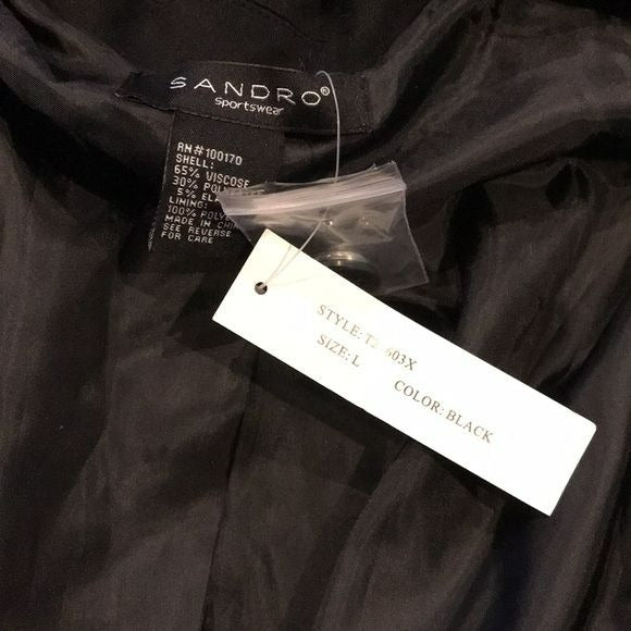 SANDRO Sportswear Black Blazer Size L (new with tags)