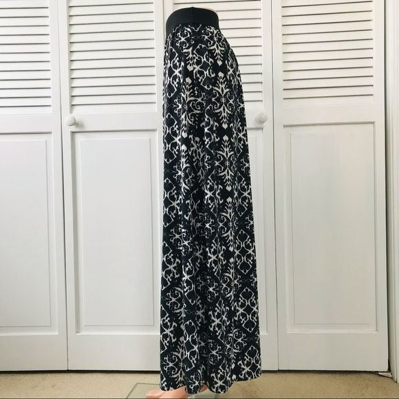 JOE B Black White Printed Maxi Skirt Size M