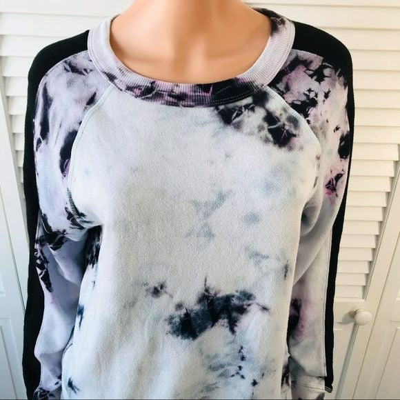 N: PHILANTHROPY White Tie Dye Scoop Neck Sweatshirt Size S