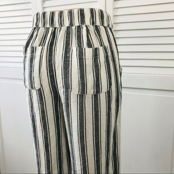 *NEW* SANCTUARY Black Tire Stripe Tunnel Wide Leg Pants Size S