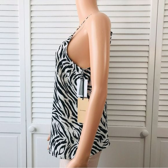 *NEW* HALOGEN Zebra Print Spaghetti Strap Shirt Size XS
