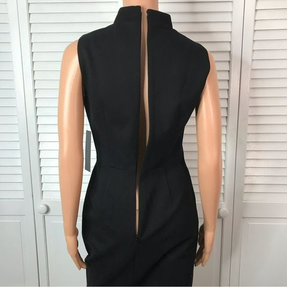 DAVID MEISTER Rhinestone Choker Black Sheath Dress Size 4