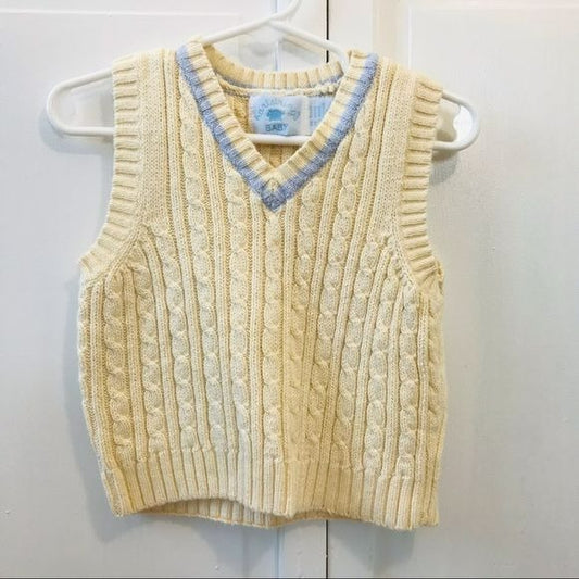 HARTSTRINGS BABY Yellow Knit V-Neck Vest Size 24 Months