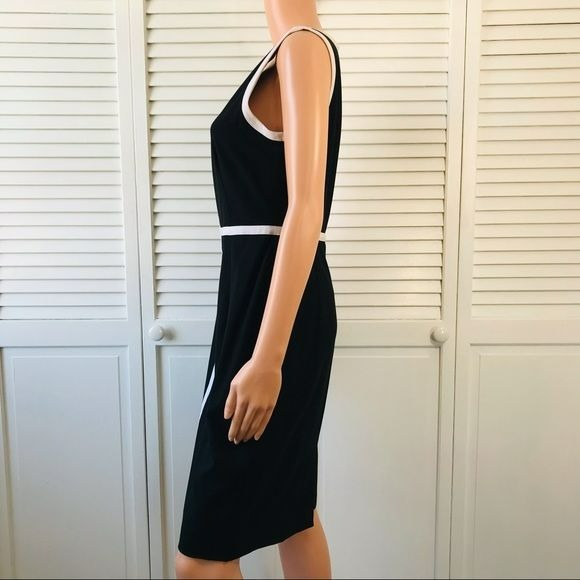 CALVIN KLEIN Black White Sleeveless Dress Size 6