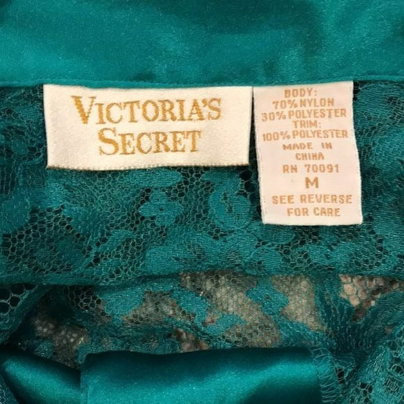 VICTORIA’S SECRET Vintage Dark Green Sheer Button Down Blouse Size M