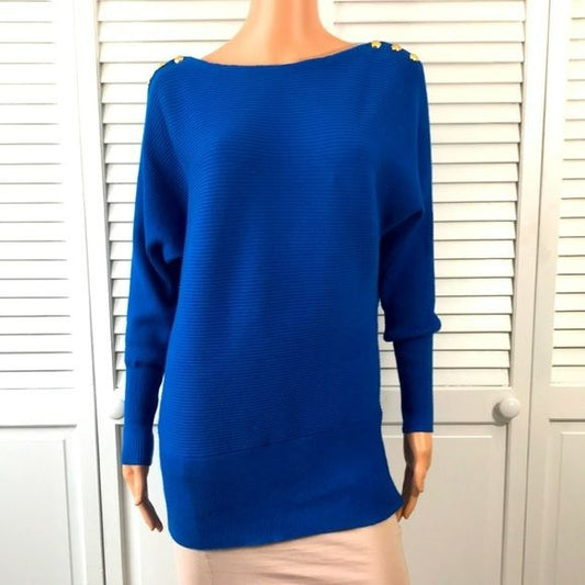 LAUREN RALPH LAUREN Royal Blue Knit Pullover Sweater Size XS
