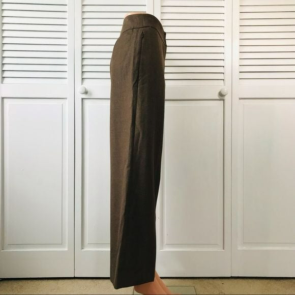 AKRIS PUNTO Brown Wool Wide Leg Pants Size 6