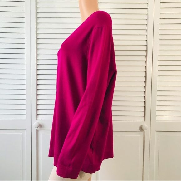 IM NYC Isaac Mizrahi Pink Scoop Neck Sweater Size XL
