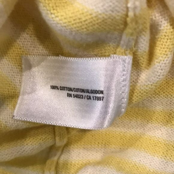 OLD NAVY Yellow White Striped Long Sleeve Shirt Size M