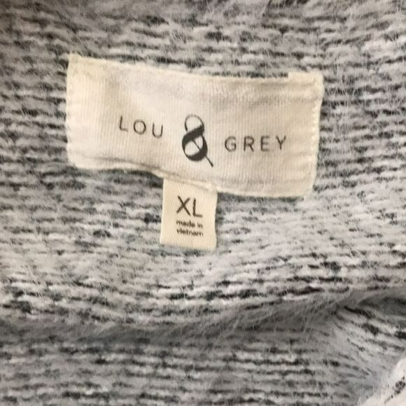 LOU & GREY White Gray Sleeveless Sweater Size XL