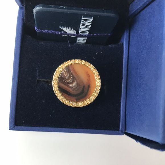 SWAROVSKI Brown Ring Size 8 (new in box)