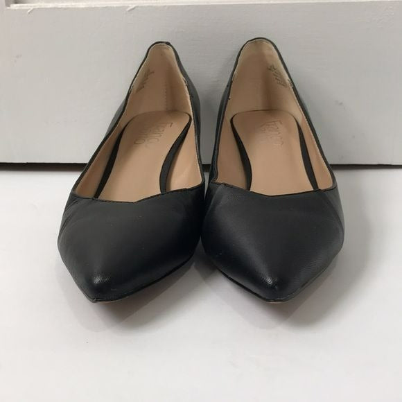 FRANCO SARTO Black Pointed Kitten Heels Size 6.5M