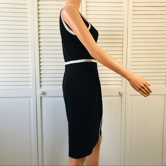 CALVIN KLEIN Black White Sleeveless Dress Size 6