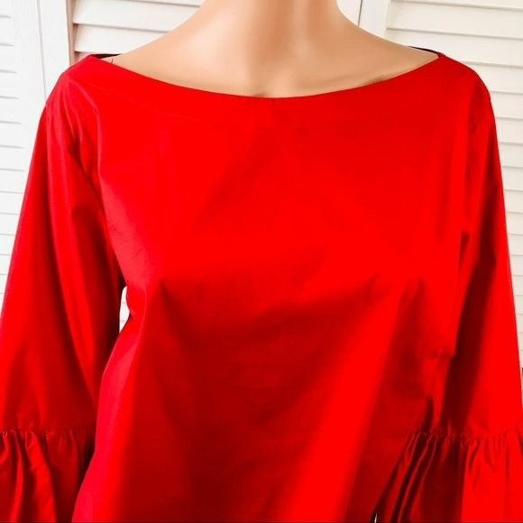 LAUNDRY By Shelli Segal Red Long Sleeve Top Size XL